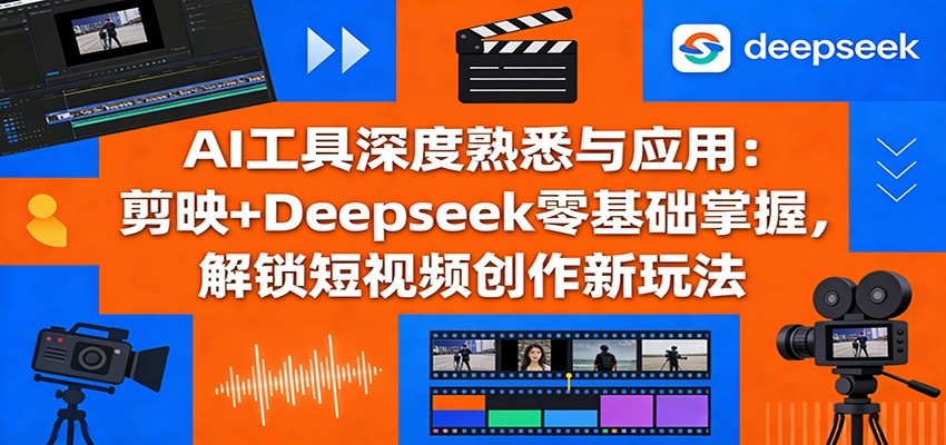 AI工具深度熟悉与应用：剪映+Deepseek零基础掌握，解锁短视频创作新玩法-项目资源网