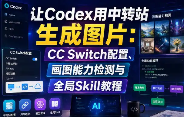 让Codex用中转站生成图片：CC Switch配置、画图能力检测与全局Skill教程-项目资源网