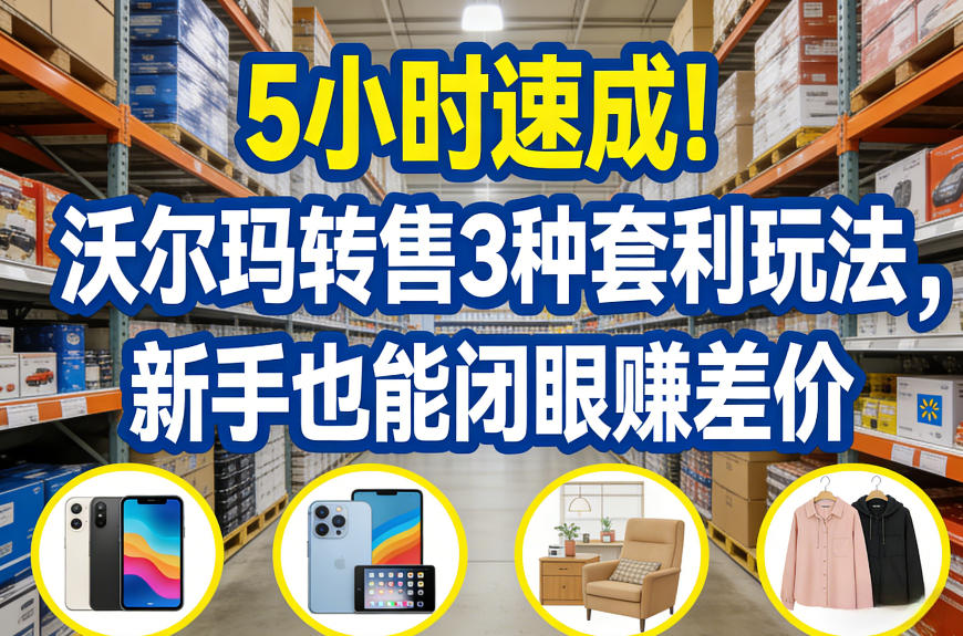 5小时速成！沃尔玛转售3种套利玩法，新手也能闭眼賺差价-项目资源网