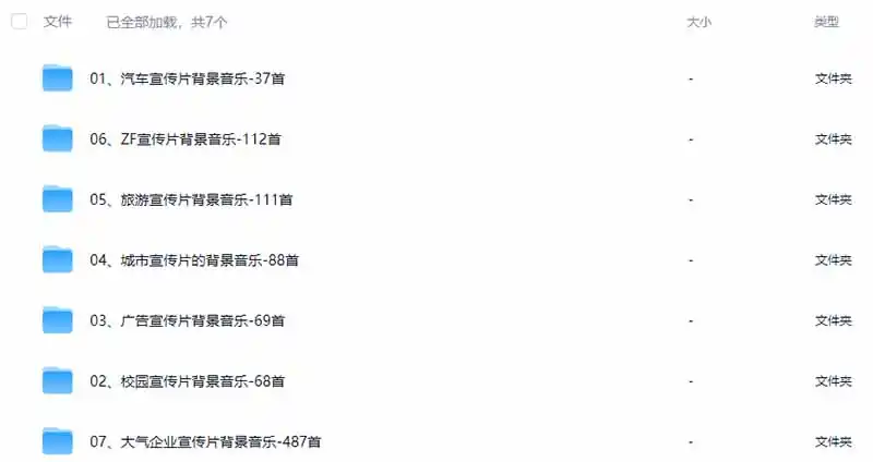 图片[3]-某宝付费购买，常用6G音效合集！970+首宣传片背景音乐，无版权可商用大气素材，分类清晰，高质量内容-项目资源网