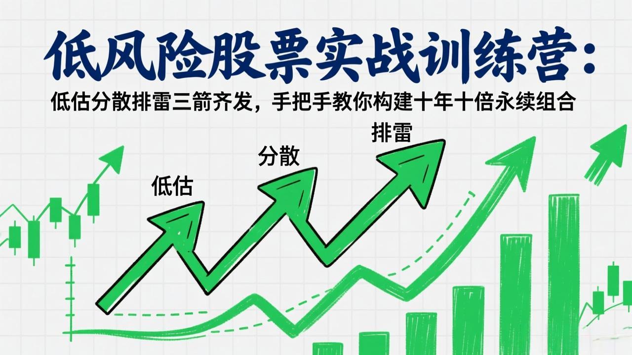 低风险股票实战训练营：低估分散排雷三箭齐发，手把手教你构建十年十倍永续组合-项目资源网