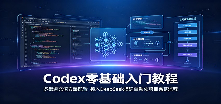Codex零基础入门教程：多渠道充值安装配置，接入DeepSeek搭建自动化项目完整流程-项目资源网