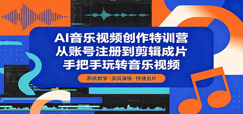 AI音乐视频创作特训营：从账号注册到剪辑成片，手把手玩转音乐视频-项目资源网