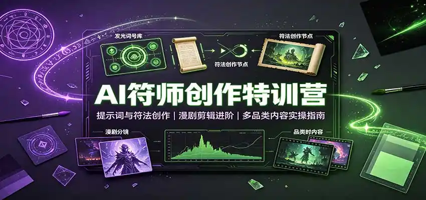 AI符师创作特训营：提示词与符法创作，漫剧剪辑进阶，多品类内容实操指南-项目资源网