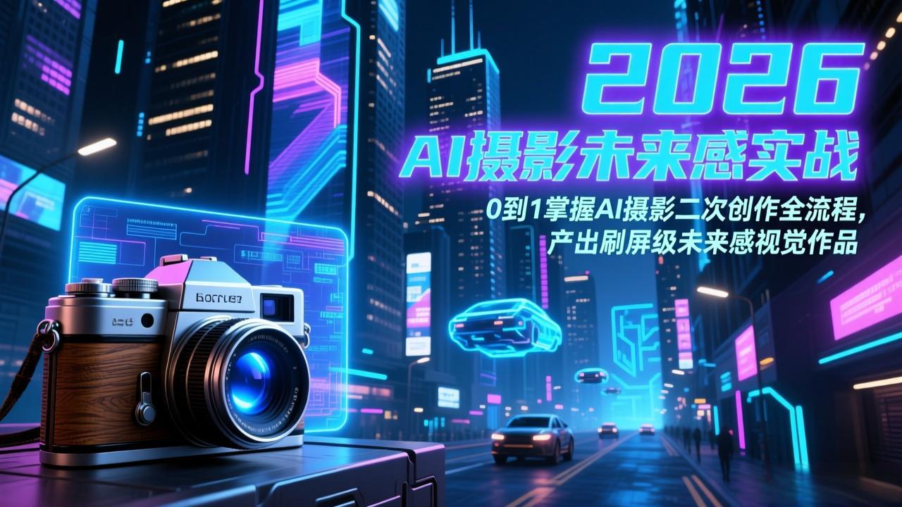 2026 AI摄影未来感实战：0到1掌握AI摄影二次创作全流程，产出刷屏级未来感视觉作品-项目资源网
