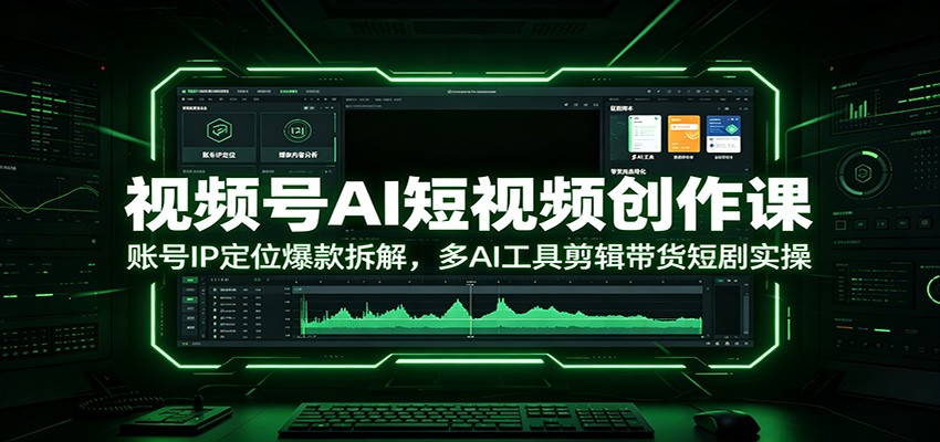 视频号AI短视频创作课：账号IP定位爆款拆解，多AI工具剪辑带货短剧实操-项目资源网
