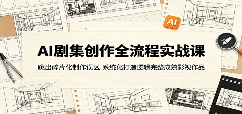 AI剧集创作全流程实战课：跳出碎片化制作误区，系统化打造逻辑完整成熟影视作品-项目资源网