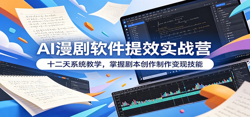 AI漫剧软件提效实战营：十二天系统教学，掌握剧本创作制作变现技能-项目资源网