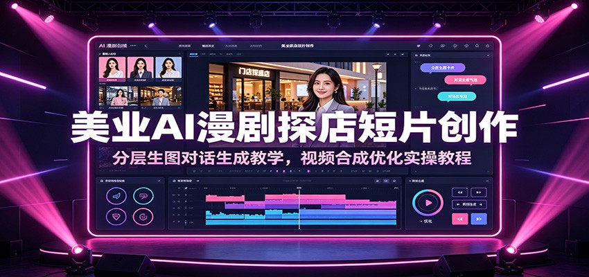 美业AI漫剧探店短片创作：分层生图对话生成教学，视频合成优化实操教程-项目资源网