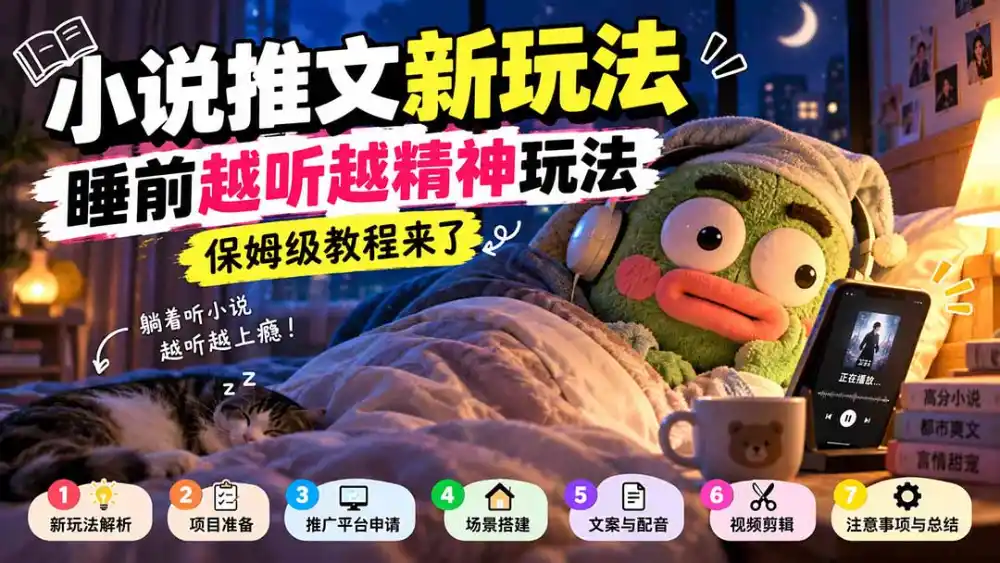 小说推文新玩法，睡前越听越精神玩法，保姆级教程来了-项目资源网