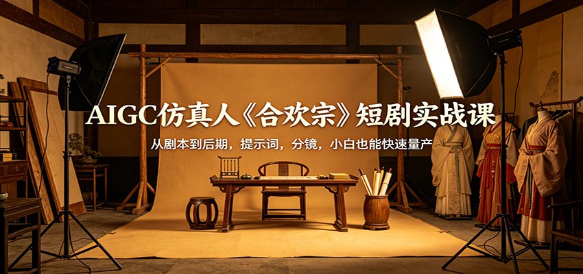 AIGC仿真人《合欢宗》短剧实战课：从剧本到后期，提示词，分镜，小白也能快速量产-项目资源网
