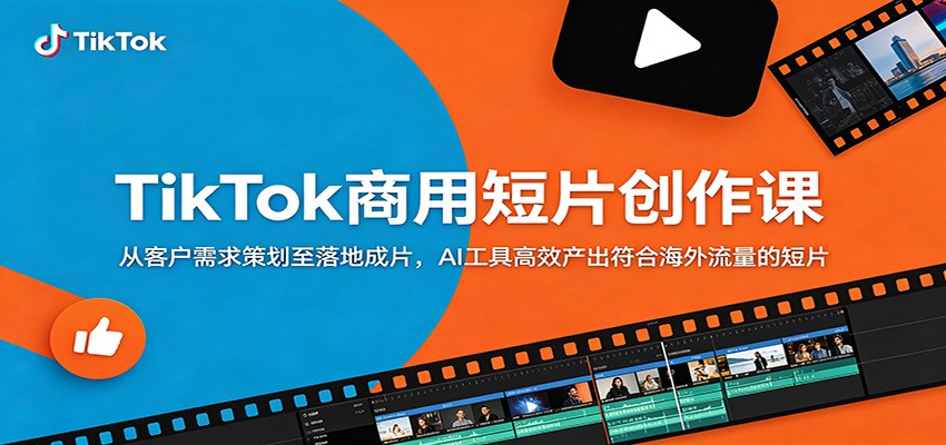 TikTok商用短片创作课：从客户需求策划至落地成片，AI工具高效产出符合海外流量的短片-项目资源网