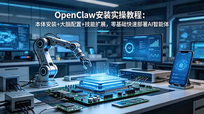 OpenClaw安装实操教程：本体安装+大脑配置+技能扩展，零基础快速部署AI智能体-项目资源网