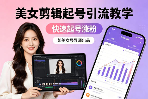 某美女号导师出品：美女剪辑起号引流教学，快速起号涨粉-项目资源网