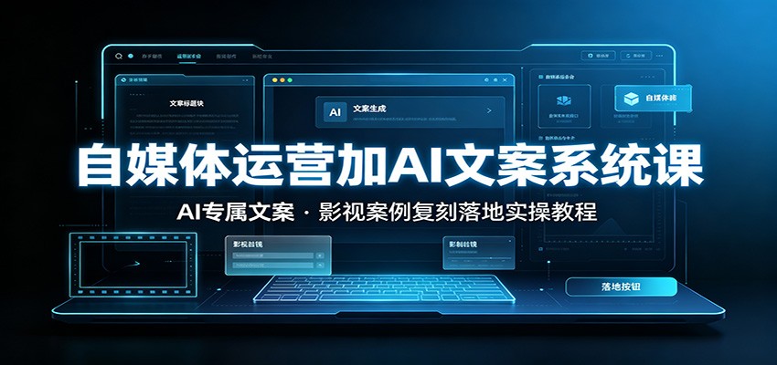 自媒体运营加AI文案系统课：：AI专属文案，影视案例复刻落地实操教程-项目资源网