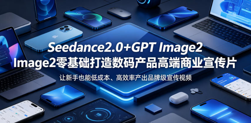 Seedance2.0+GPT Image2零基础打造数码产品高端商业宣传片，让新手也能低成本、高效率产出品牌级宣传视频-项目资源网
