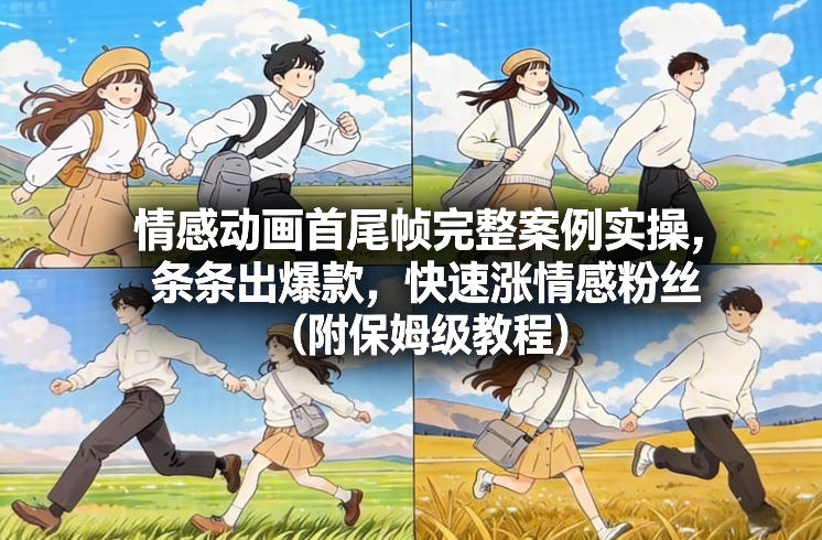 情感动画首尾帧完整案例实操，条条出爆款，快速涨情感粉丝(附保姆级教程)-项目资源网
