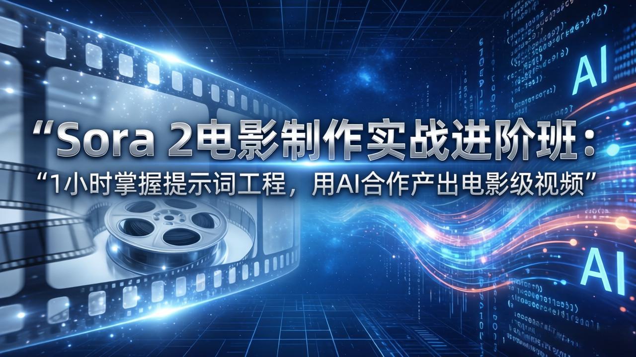 Sora 2电影制作实战进阶班：1小时掌握提示词工程，用AI合作产出电影级视频-项目资源网