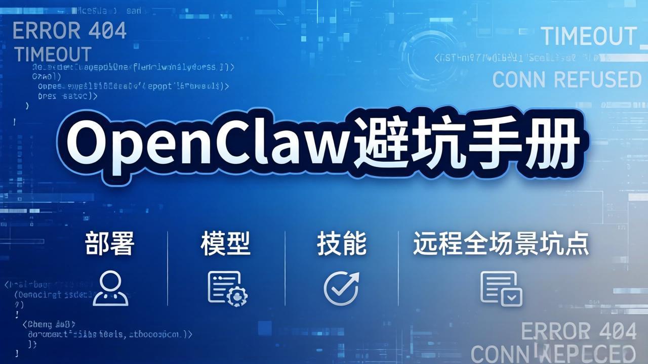 OpenClaw避坑手册：部署+模型+技能+远程全场景坑点，一次性给你说全，少走弯路-项目资源网