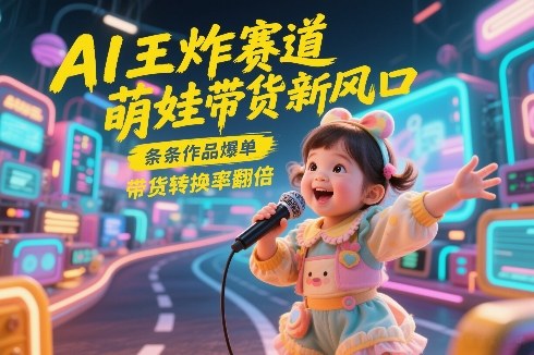 AI王炸赛道，萌娃带货新风口，条条作品爆单，带货转换率翻倍，核心逻辑拆解-项目资源网