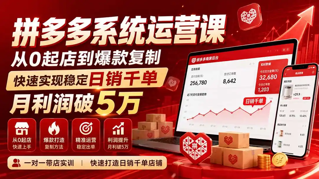 拼多多系统运营课(更新8月-项目资源网
