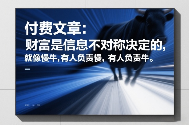 付费文章：财富是信息不对称决定的，就像慢牛，有人负责慢，有人负责牛-项目资源网