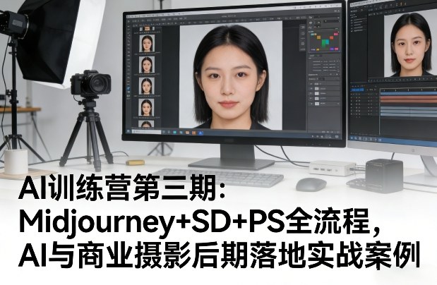 AI训练营第三期：Midjourney+SD+PS全流程，AI与商业摄影后期落地实战案例-项目资源网