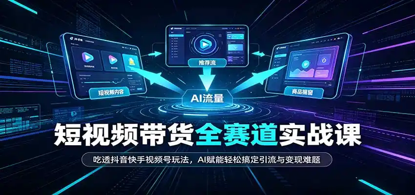 短视频带货全赛道：吃透抖音快手视频号玩法，AI赋能轻松搞定引流与变现难题-项目资源网