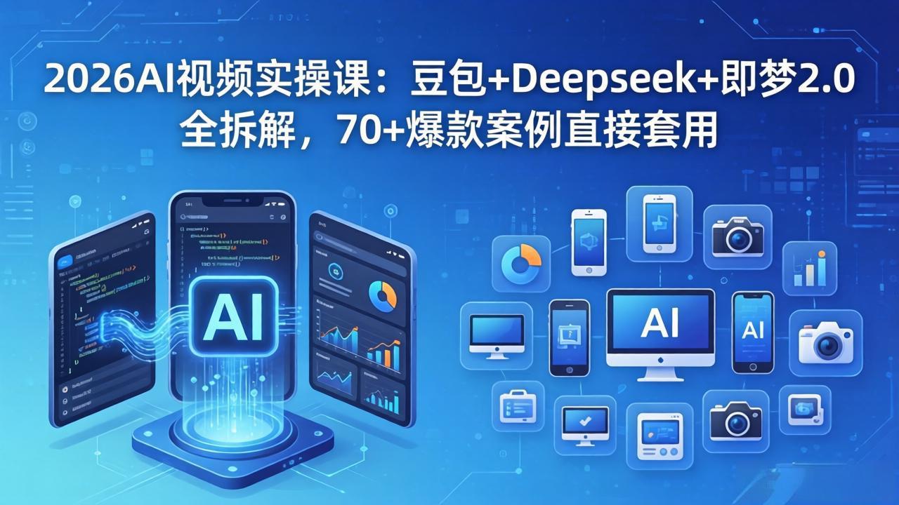 2026AI视频实操课：豆包+Deepseek+即梦2.0全拆解，70+爆款案例直接套用-项目资源网
