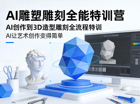 AI雕塑雕刻全能特训营，AI创作到3D造型雕刻全流程特训，AI让艺术创作变得简单-项目资源网