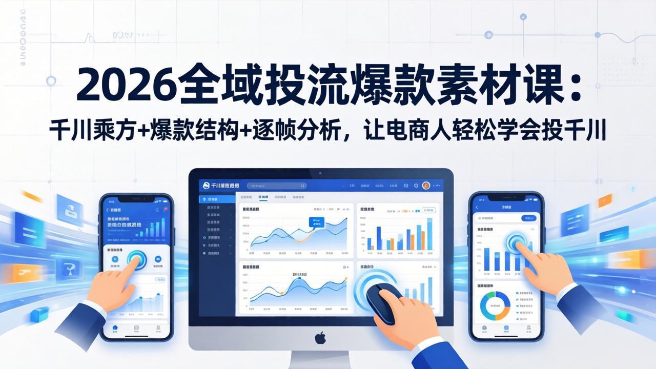 2026全域投流爆款素材课：千川乘方+爆款结构+逐帧分析，让电商人轻松学会投千川-项目资源网