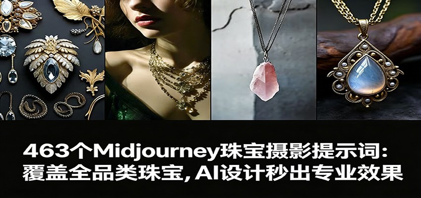 图片[1]-463个Midjourney珠宝摄影提示词：覆盖全品类珠宝，AI设计秒出专业效果-项目资源网