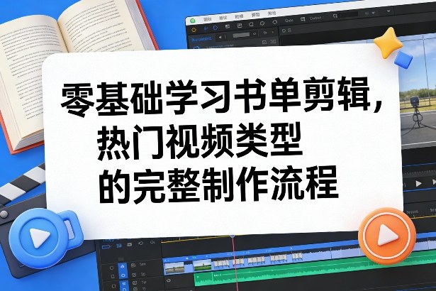 零基础学习书单剪辑，热门视频类型的完整制作流程(更新2026)-项目资源网