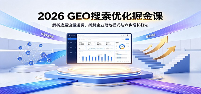 2026 GEO搜索优化掘金课：解析底层流量逻辑，拆解企业落地模式与六步增长打法-项目资源网