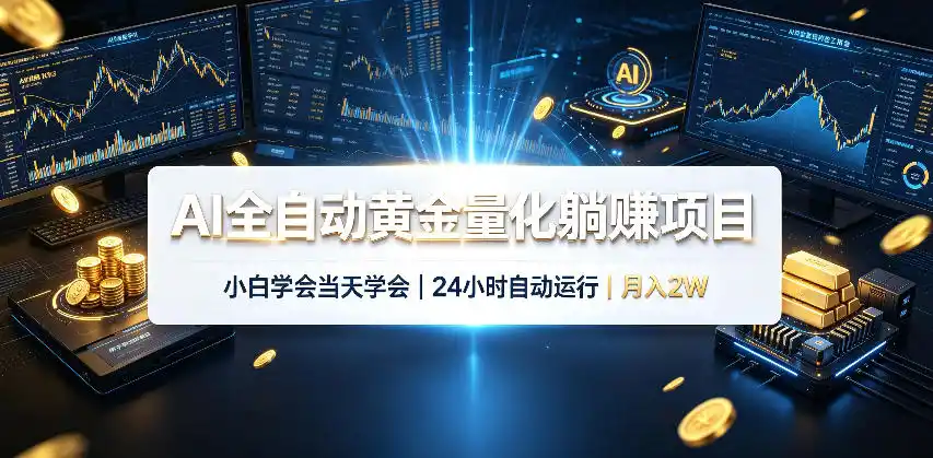 AI全自动黄金量化躺賺项目，24小时自动运行，月入2W！-项目资源网