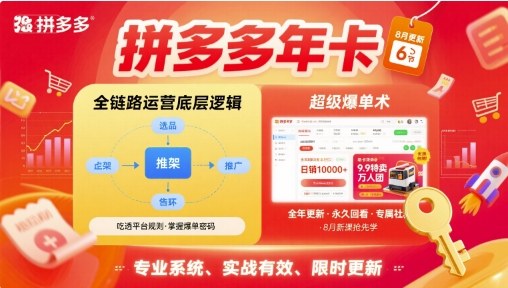 拼多多年卡，拼多多全链路运营底层逻辑，超级爆单术【更新26年1月】-项目资源网