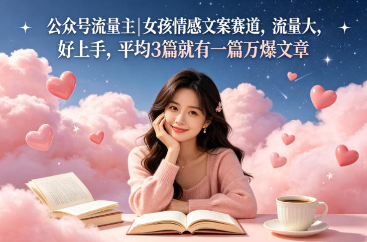 公众号流量主女孩情感文案赛道,流量大,好上手,平均3篇就有一篇万爆文章-项目资源网