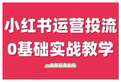 小红书运营投流，小红书广告投放从0到1的实战课，学完即可开始投放(更新26年)-项目资源网