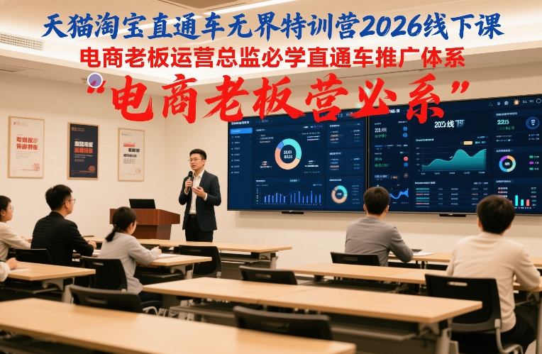 天猫淘宝直通车无界特训营2026线下课，电商老板运营总监必学直通车推广体系-项目资源网