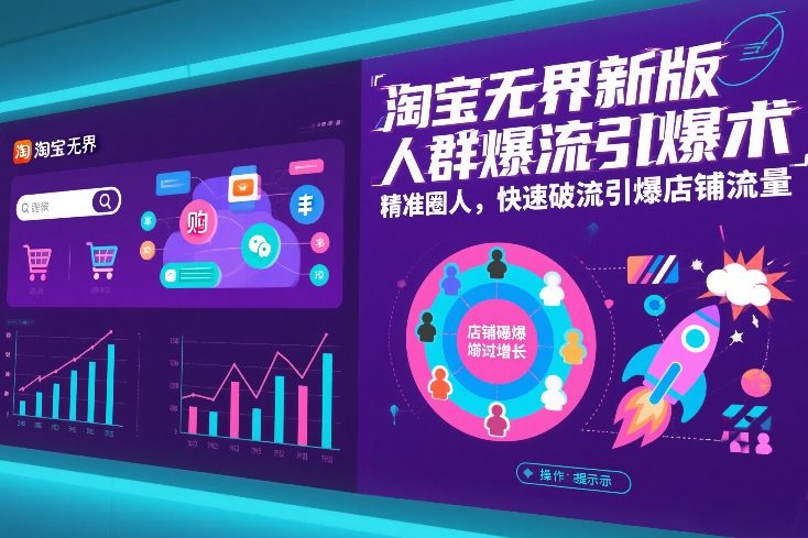 淘宝无界新版人群爆流引爆术，精准圈人，快速破流引爆店铺流量-项目资源网