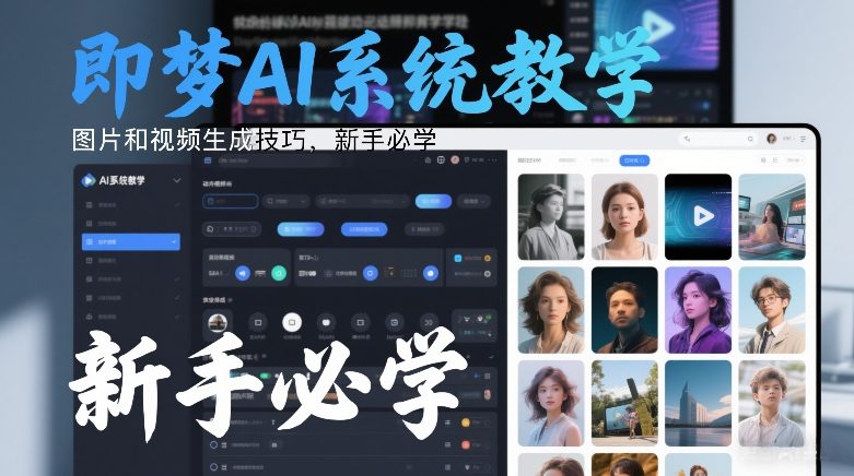 即梦AI系统教学，图片和视频生成技巧，新手必学-项目资源网
