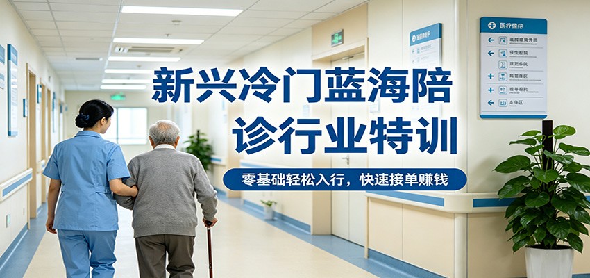 新兴冷门蓝海陪诊行业特训,零基础轻松入行,快速接单赚钱-项目资源网
