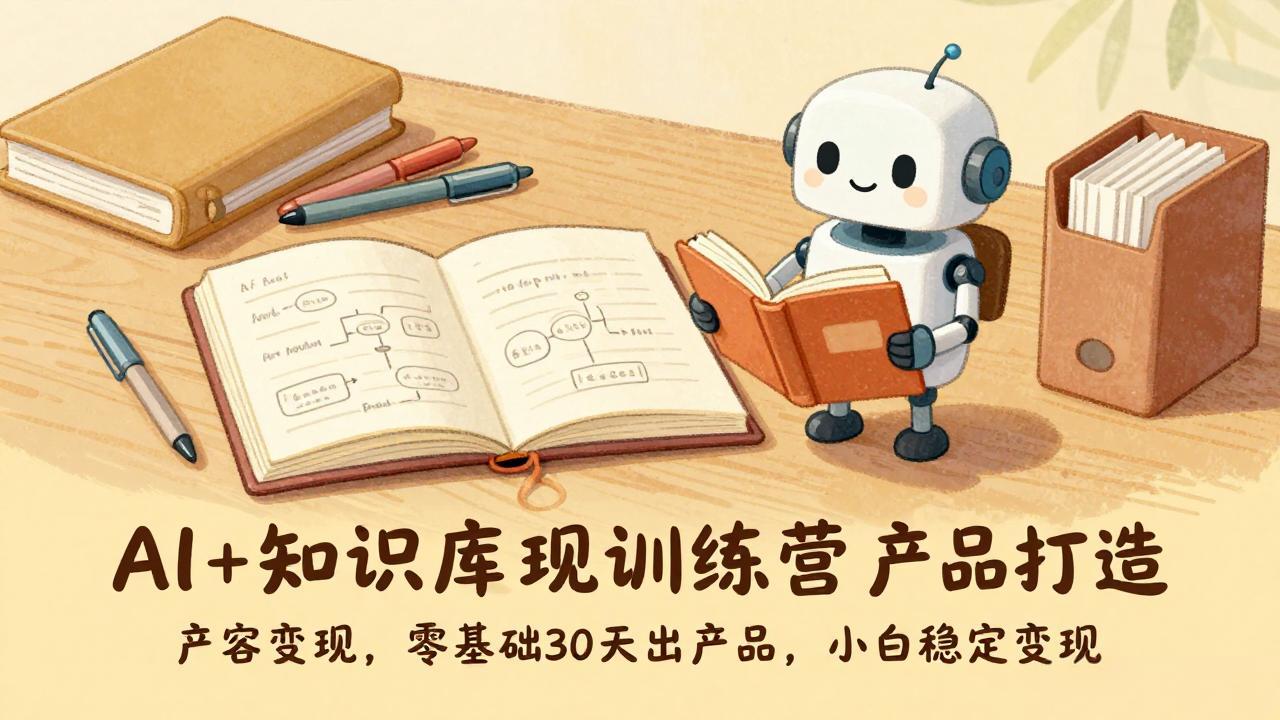 AI+知识库变现训练营，产品打造、内容创作、全平台变现，零基础30天出产品，小白稳定变现-项目资源网