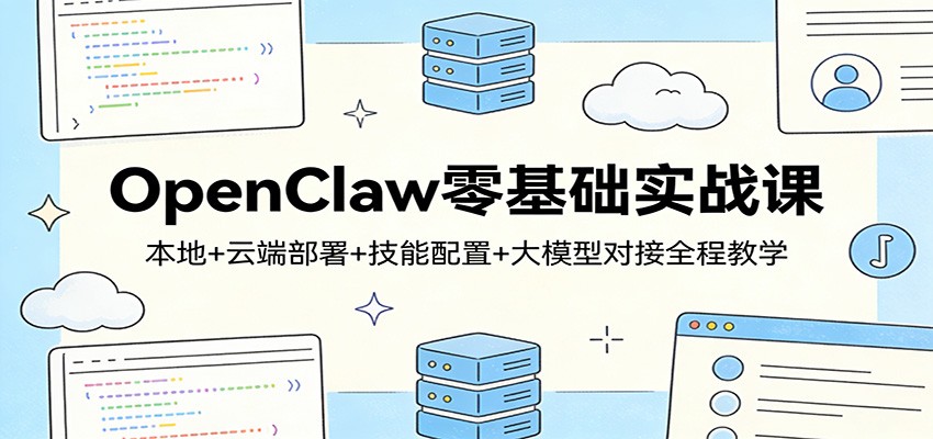 OpenClaw零基础实战课：本地+云端部署+技能配置+大模型对接全程教学-项目资源网