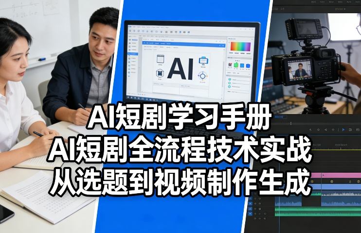 AI短剧学习手册，AI短剧全流程技术实战，从选题到视频制作生成-项目资源网