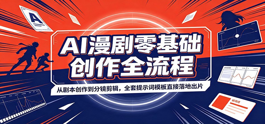 AI漫剧零基础创作全流程：从剧本创作到分镜剪辑，全套提示词模板直接落地出片-项目资源网