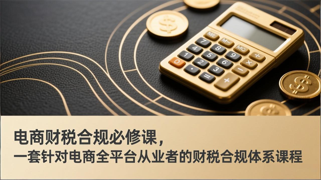 电商财税合规必修课，是一套针对电商全平台从业者的财税合规体系课程-项目资源网