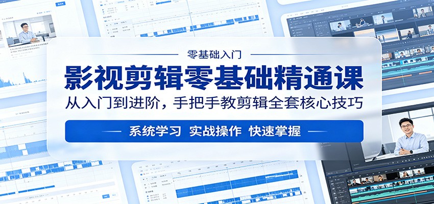 影视剪辑零基础精通课：从入门到进阶，手把手教剪辑全套核心技巧-项目资源网