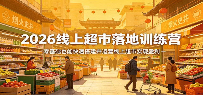 2026线上超市落地训练营，零基础也能快速搭建并运营线上超市实现盈利-项目资源网