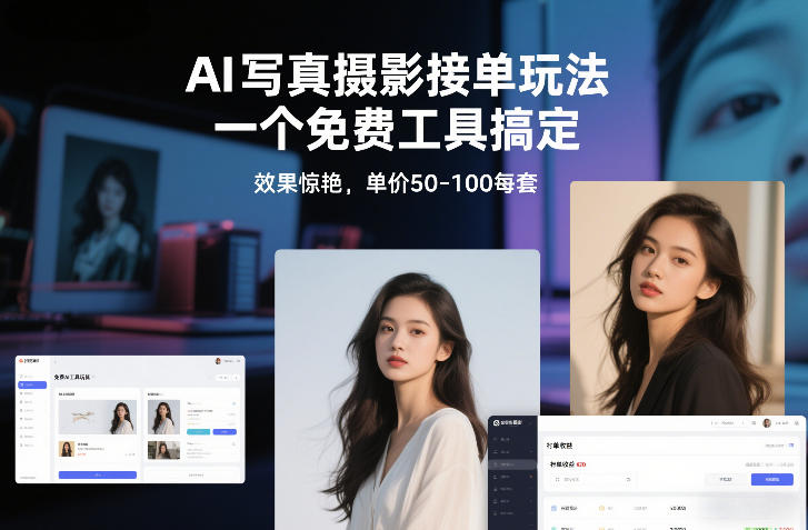 AI写真摄影接单玩法，一个免费工具搞定，效果惊艳，单价50-100每套-项目资源网